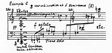 Hand-drawn example C from Gould's notes for Schönberg's CONCERTO FOR PIANO AND ORCHESTRA, OP. 42