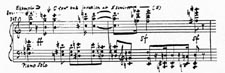 Hand-drawn example D from Gould's notes for Schönberg's CONCERTO FOR PIANO AND ORCHESTRA, OP. 42