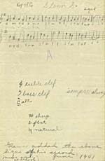 Tune written by Glenn Gould at the age of 8, for a school music test, June 1941