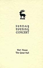 Cover of program for the 223rd Hart House Sunday Evening Concert at the University of Toronto, 1950