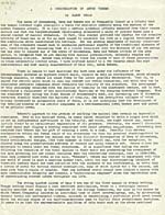 Mimeograph of A CONSIDERATION OF ANTON WEBERN, an essay by Glenn Gould