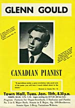 Front page of advertising flyer issued for Glenn Gould's New York debut recital, January 11, 1955