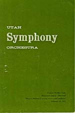 Front cover of program for the Utah Symphony Orchestra concert, 1959
