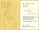 Inside pages of itinerary and notes for Glenn Gould's activities in London, England, August 16-21, 1959