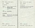 Sample pages of itinerary and notes for Glenn Gould's activities in London, England, August 16-21, 1959