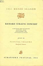 Program for a Stratford Festival concert, July 23, 1961
