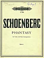 Cover of score, PHANTASY FOR VIOLIN WITH PIANO ACCOMPANIMENT, OPUS 47, by Arnold Schoenberg