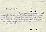Handwritten note from an Israeli housewife, thanking Glenn Gould for letting her hear his playing, December 1958