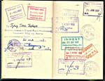 Pages 8 and 9 of Glenn Gould's passport
