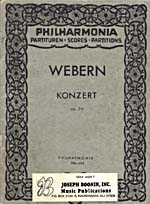Cover of score, CONCERTO FOR NINE INSTRUMENTS, OP. 24, by Anton Webern