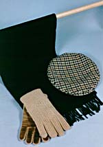 Hat, scarf and gloves that belonged to Glenn Gould
