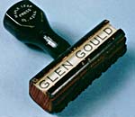 Glenn Gould's rubber stamp