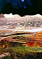 Collage of northern landscape by Joan McCrimmon Hebb